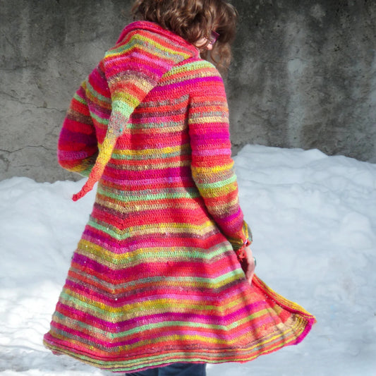 Gradient Enchantment Hooded Coat Crochet Pattern